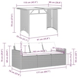 thumbnail of vidaXL 2-tlg. Garten-Essgruppe mit Kissen Beige Poly Rattan