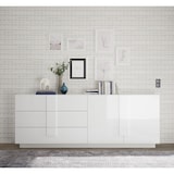 thumbnail of Buffet/bahut moderne 2 portes/3 tiroirs blanc laqué brillant Uranus