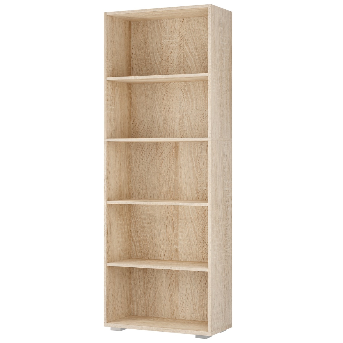 CASARIA® Bücherregal Holz Eiche 5 Fächer 190x60x28cm Büroregal Standregal Küche
