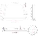 thumbnail of vidaXL Couchtischbeine V-Form 2 Stück Naturstahl 60x(42-43,3) cm Stahl
