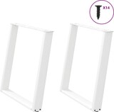 thumbnail of Helloshop26 - Set aus 2 verstellbaren U-förmigen Esstischbeinen 70 x 72–73 cm modernes Design weißer Stahl 02_0057073