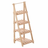 thumbnail of Escalera plegable para flores COSTWAY, estantería con 4 estantes, estantería para flores fabricada en madera de abeto, escalera para plantas.