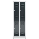 thumbnail of Spind Garderobenschrank 4 Fächer Kleiderspind 1800 x 600 x 500 mm lichtgrau/anthrazitgrau X-520228