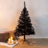 thumbnail of Christbaum Weihnachtsbaum künstlich mit Metallständer 150cm schwarz
