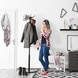 thumbnail of Relaxdays Türhaken 5er Set, skandinavisch, Vierfachhaken Tür, Garderobe Eisen & Holz, HxBxT: 19 x 9 x 8 cm, weiß/natur