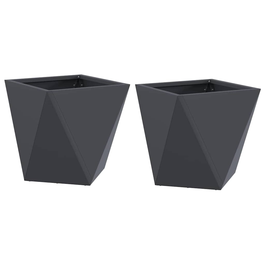 vidaXL Pflanzkübel 2 pcs Anthrazit 30 x 30 x 30 cm Stahl