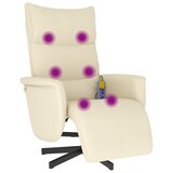 thumbnail of vidaXL Massagesessel mit Fußteil Creme Kunstleder