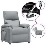 thumbnail of vidaXL Massagesessel Elektrisch Hellgrau Stoff