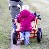 thumbnail of Relaxdays Sackkarrenrad 2er Set, pannensichere 3.00-4" Vollgummireifen, 25mm Achse, bis 80 kg, 260x85 mm, schwarz-rot