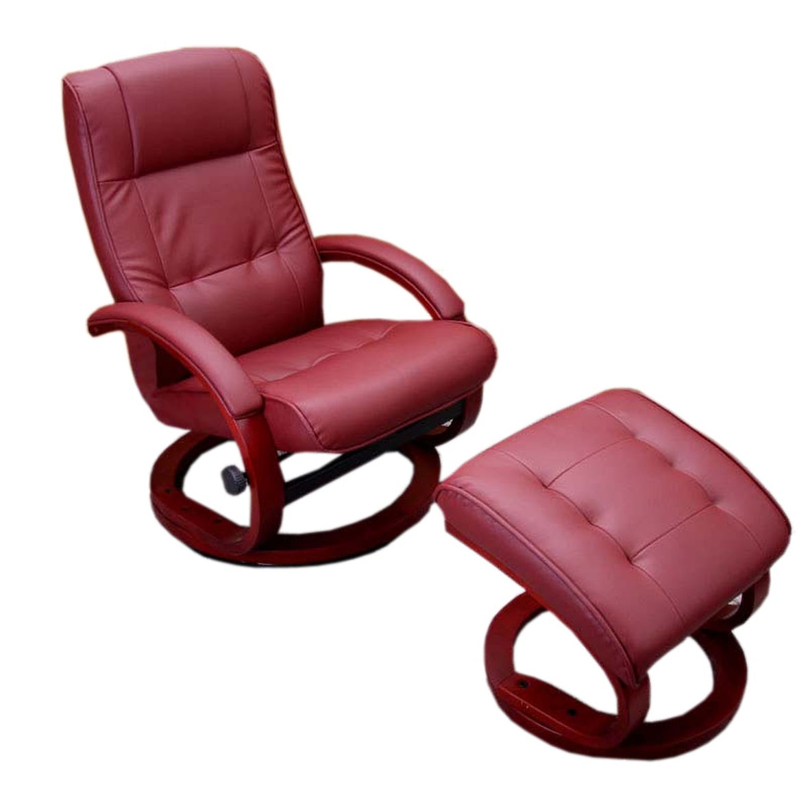 Fernsehsessel Relaxsessel Sessel Pescatori, Kunstleder, mit Hocker ~ bordeaux