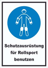 thumbnail of Schutzausrüstung für Rollsport benutzen Schild A5 Rückseite selbstklebend