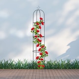 thumbnail of Relaxdays Rankhilfe Obelisk, 190 cm hoch, Ranksäule für Kletterpflanzen, aus Metall, freistehend, Rosenturm, schwarz
