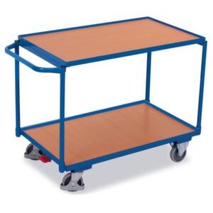 Tischwagen, Tragl. 250kg, Griff Holzplatte, Ladefl. LxB 1000x600mm, Holzböden