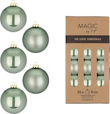 thumbnail of 36 Weihnachtskugeln Glas 4cm matt & glänzend Christbaumkugeln Weihnachtsbaumkugeln Weihnachten Christbaumschmuck Weihnachtsbaumschmuck Salbeigrün