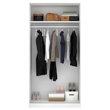 thumbnail of Dmora Kleiderschrank Kilimangiaro, Garderobe für Schlafzimmer, Kleiderschrank mit 2 Schiebetüren, 100x50h204 cm, Weiß