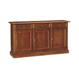 thumbnail of shopinnovativo Credenza color noce con 3 ante e 3 cassetti, in stile classico,  in legno e mdf con rifinitura in noce lucido 156x42x85