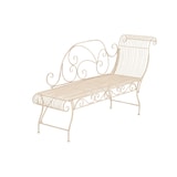 thumbnail of Décoshop26 - Banc de jardin banquette design en fer forgé crème vieilli dossier côté droit 156x46 cm MDJ10192