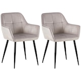 thumbnail of Set van 2 eetkamerstoelen Emia Velvet licht grijs