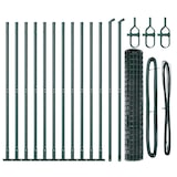 thumbnail of vidaXL Zaun mit Pfosten Grün 1,2 x 25 m Stahl und PVC