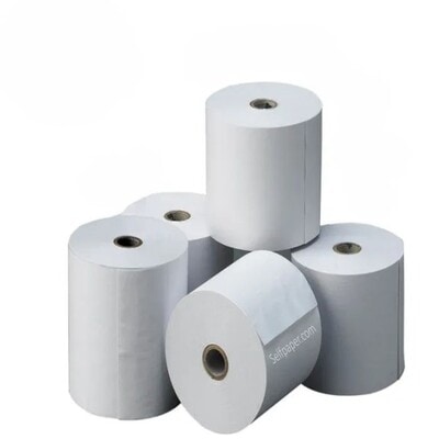 Doos met 50 rollen thermisch papier 80 x 60 mm, compatibel met alle thermische printers, zonder bisfenol-A