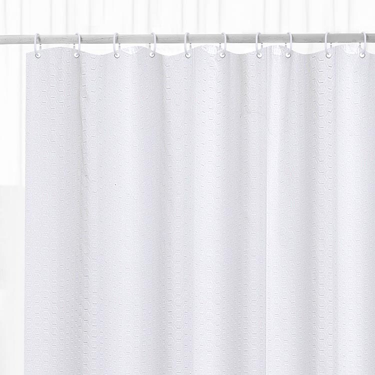 Cortina de Banho Branca TEXTURE Hexágonos