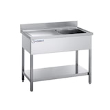 thumbnail of Pia de aço inox 120 cm com prateleira – 1 tigela