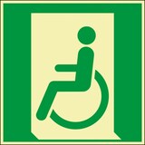 thumbnail of Schild I PERMALIGHT power langnachleuchtend Rettungszeichen Rettungsweg Rollstuhlfahrer links, Alu, 200x200mm, ISO 7010