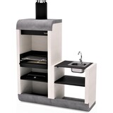thumbnail of MF - Einbaugrill SUD PLUS für Holz/Holzkohle mit Spülbecken & Wasserhahn (weiß, grau, schwarz - 162x60x220 cm) REF: 4340
