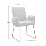 thumbnail of SVITA ALBA 2er Set Esszimmerstühle Armlehnstuhl Polsterstuhl Stoffbezug Grau