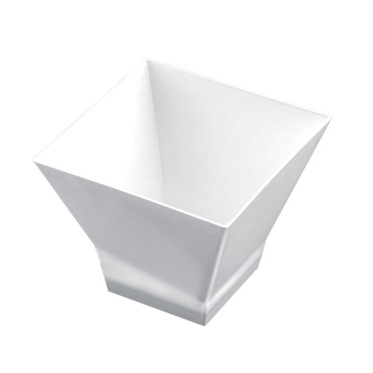 MONOUSO - Mehrweg Fingerfood-Becher aus PS "Pagode" Weiß 65ml (25 Stück)