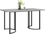 thumbnail of Esstisch 140x80x75  rechteckig mit Marmor Optik Tischplatte, Metallgestell mit verstellbaren Füßen, Küchentisch in Grau