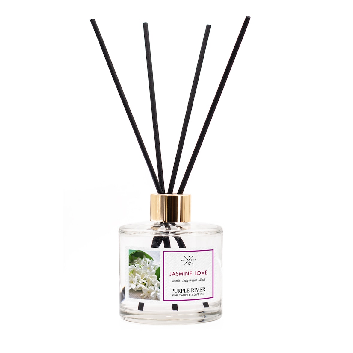 Reed Diffuser, Aroma Diffuser, Duftöl Diffuser | Jasmine Love | 100 ml, Glas, ohne Flamme & Strom, für Wohnzimmer