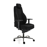 thumbnail of Bürodrehstuhl 24/7 mit Kopf- und Armlehnen, gepolstert, Lordosenstütze, Alu Fußkreuz, schwarz