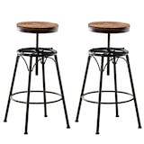 thumbnail of Set de 2 Taburetes de bar Beam de metal y madera Bronce