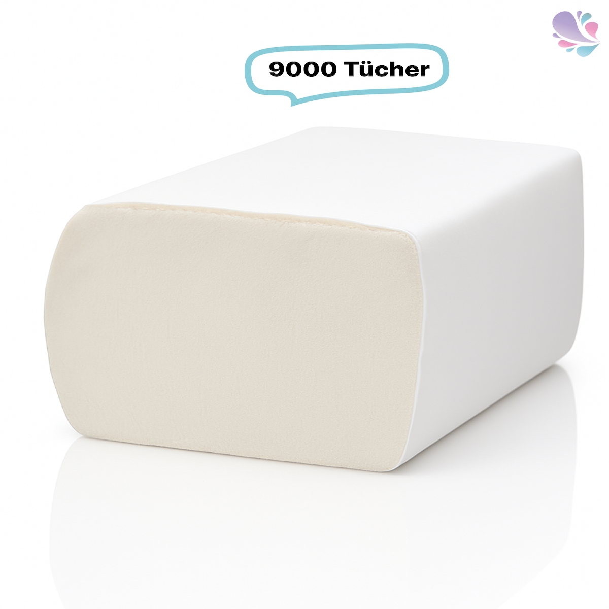 Blanc HYGIENIC Toilettenpapier, 9.000 Blatt Toilet Tissue, 2-lagig, 100% Zellstoff, gefaltet, wasserlöslich, Einzelblatt