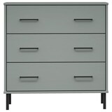 thumbnail of vidaXL Sideboard OSLO mit 3 Schubladen Grau 77x40x79,5 cm Massivholz