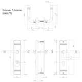 thumbnail of Sicherheits-Schutzbeschlag Messing Optik Kernziehschutz Drücker/Drücker DIN 8/72