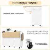 thumbnail of Küchenwagen Kücheninsel 90x110x70 cm Weiß mit klappbarer Tischplatte, Schiebetüren, 3 Schubladen, Rollen und verstellbaren Einlegeböden