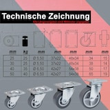 thumbnail of PRIOstahl Lenkrollen 4 x Graue Rollen 30mm Möbelrollen Laufrollen drehbar für Möbel Bettkasten