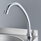 thumbnail of Edelstahl Handwaschbecken mit Kniebedienung, inkl. Armatur, Wandmontage, 400 mm x 400 mm x 225 mm (BxTxH)