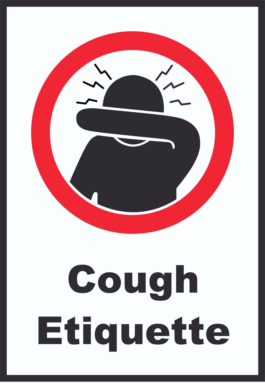 Cough Etiquette Symbol und Text Schild A6 (105x148mm)