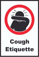 thumbnail of Cough Etiquette Symbol und Text Schild A6 (105x148mm)