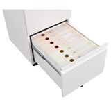 thumbnail of Rollcontainer Metall Weiß 68x39x45 cm mit 2 Schubladen abschließbar unter Schreibtisch für Legal und Letter Hängeregister stabil pflegeleicht