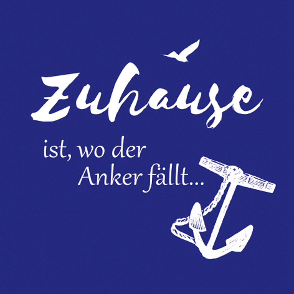ti-flair 20 Servietten Papier 33x33cm 3-lagig hochwertige Einweg Papierservietten Maritim Spruch mit Anker Partyservietten Motivservietten 