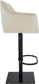 thumbnail of Barhocker SIHAR - Cord Creme 64x45x88 cm Schwarz | Barstuhl Mit Lehne Tresenhocker Tresenstuhl Kneipenhocker Kneipenstuhl