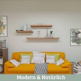 thumbnail of DELUKE® Wandregal Holz schwebend KYLO - Eichenholz Massiv | Bücherregal Schwebendes Regal Hängeregale für Wohnzimmer | 60x22x4cm