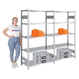 thumbnail of PROREGAL Schwerlastregal Silver Mamba Made in Germany | HxBxT 200x200x50cm | 5 Ebenen je 150kg Fachlast | Verzinkt