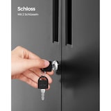 thumbnail of Aktenschrank aus Stahl 90 x 80 x 40 cm, Mehrzweckschrank, Büroschrank mit 2 Türen, aus Pulverbeschichteter Stahl, verstellbare Ablagen, schwarz