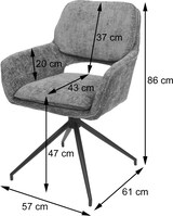 thumbnail of 2er-Set Esszimmerstuhl HWC-N74, Küchenstuhl, drehbar Auto-Return, Stoff Chenille (490g/m²) Öko-Tex ~ ocker-gelb
