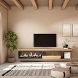 thumbnail of Wohnzimmer TV-Schrank, 237x35x45cm, Großes Format TV, XXL Elektrokamin, hängend, Farbe Eiche - 497_6